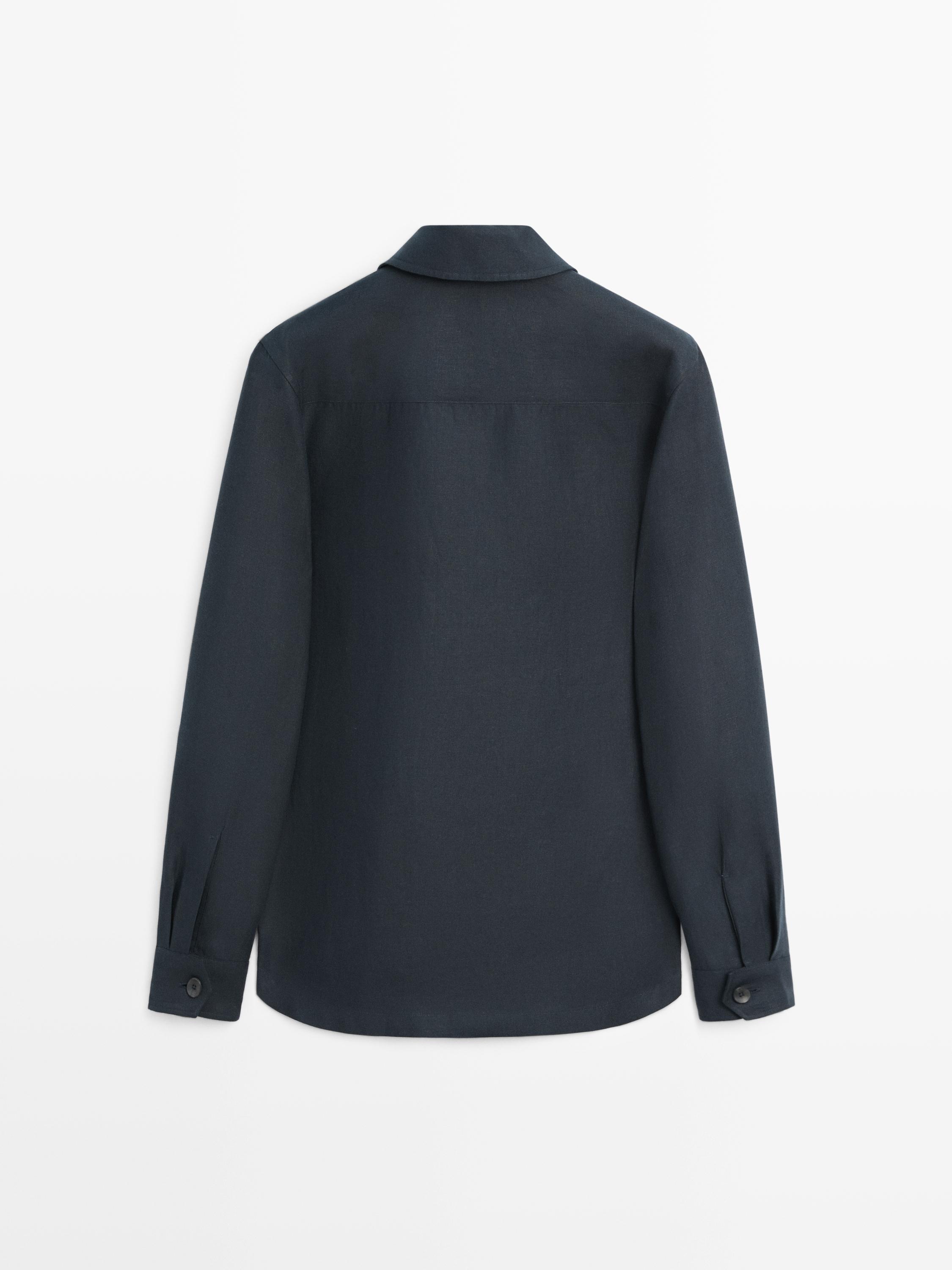 Linen overshirt with pocket details